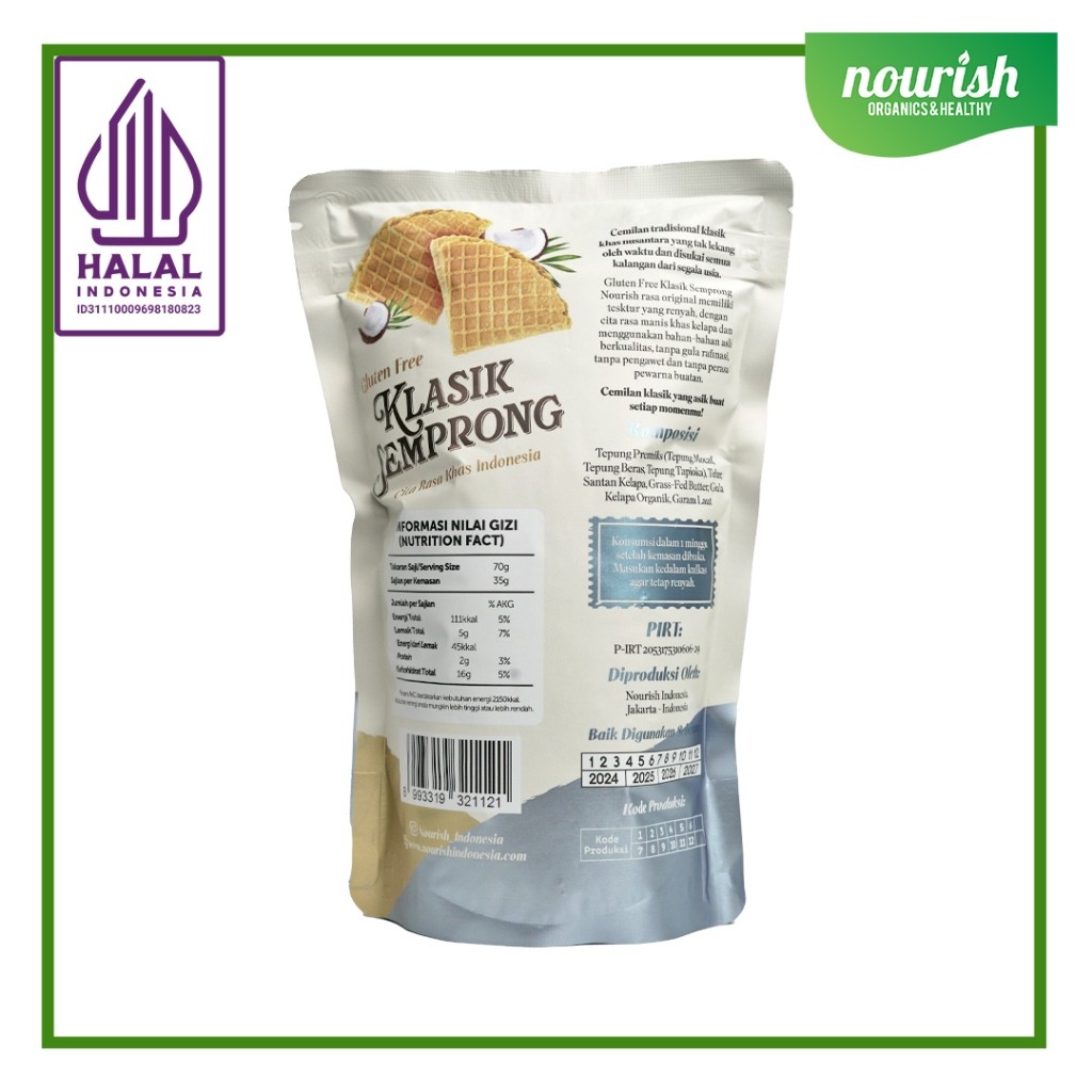 

RiDn Gluten Free Klasik Semprong - Rasa Original Tanpa Gula Rafinasi Halal 70gr