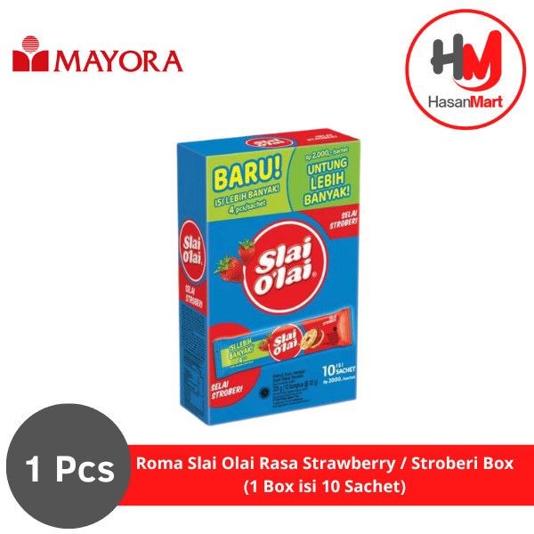 

Roma Slai Olai Rasa Strawberry / Stroberi Box (1 Box isi 10 Sachet)