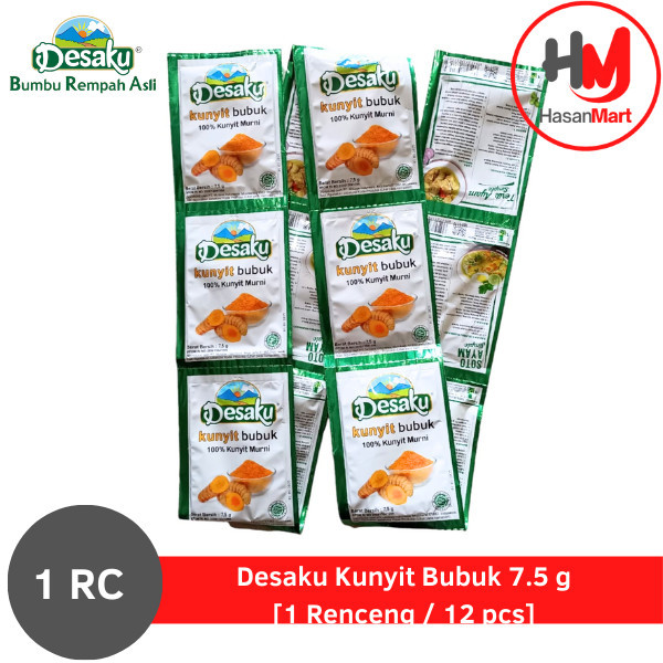

Desaku Kunyit Bubuk 7.5 g [1 Renceng isi 12 Sachet]