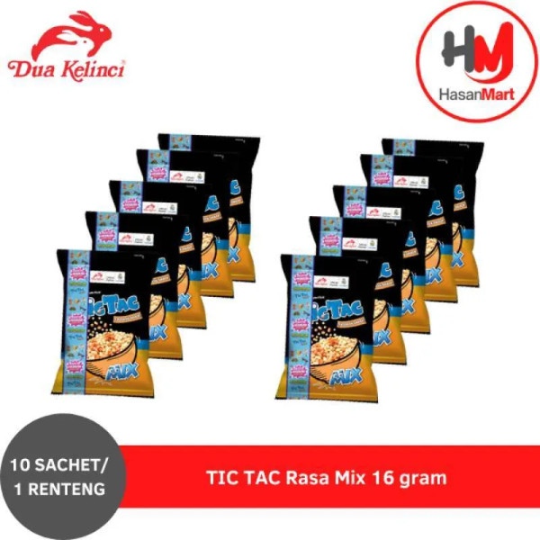 

TIC TAC Rasa Mix 16 gram [1 Renceng isi 10 Sachet]