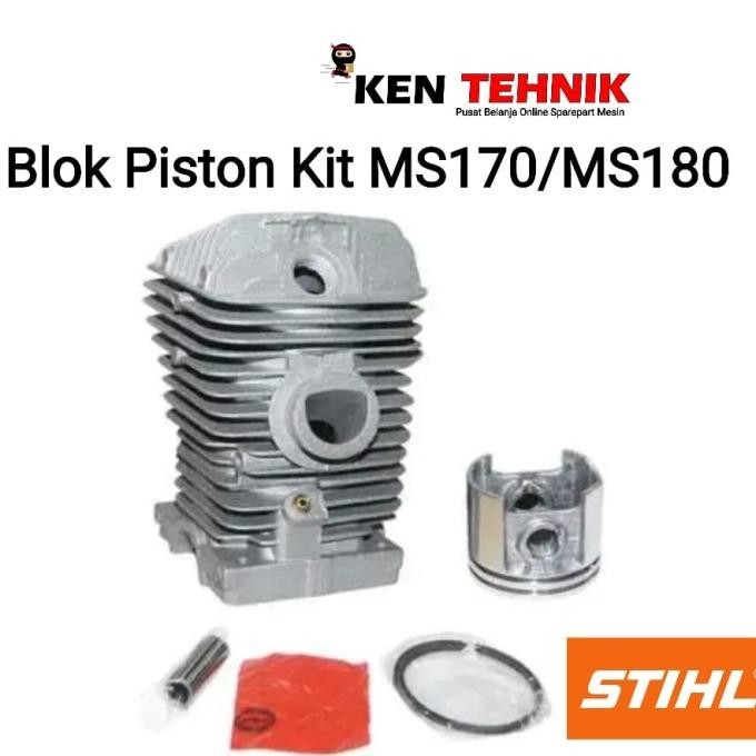 Blok Piston Seher Mesin Chainsaw Sthil Ms170 Ms180 / Cylinder Blok [ Evismall ]