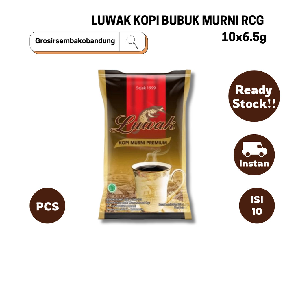 

LUWAK KOPI BUBUK MURNI RCG 10x6.5g - 1 Rcg - Kota Bandung