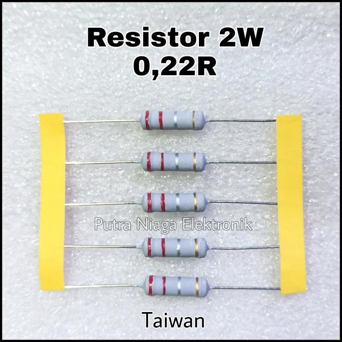 Resistor 0,22R 2W Taiwan 0,22ohm 2watt 0.22R / 0.22ohm 2 Watt putr4n Murah
