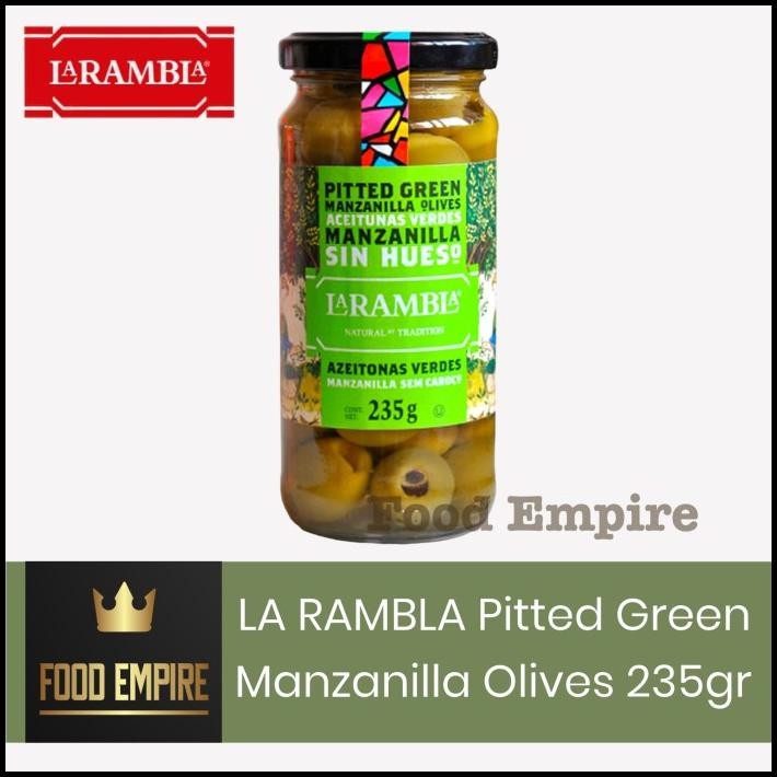 

La Rambla | Pitted Green Manzanilla Olives 235 Gr | Buah Zaitun Hijau