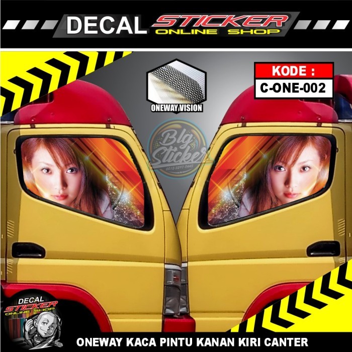 BISA COD stiker mobil truk / Stiker Decal Truk kaca samping gambar oneway CANTER DYNA DUTRO READY