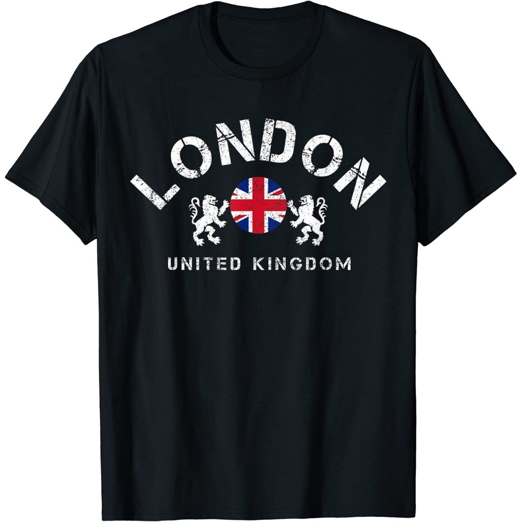 Vintage London Inggris Raya Inggris Raya Kaos Klasik Pria Harajuku