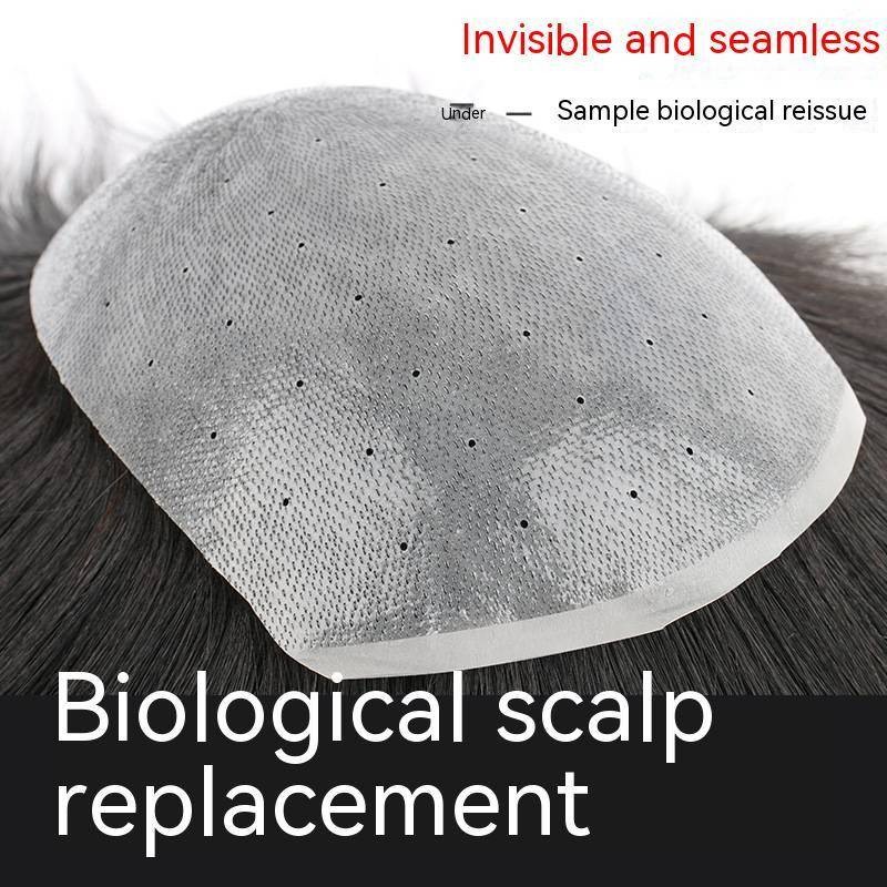 Kulit Tipis V-loop15cm Rambut Palsu Pria Sistem Rambut Lurus Pu Penuh Wig Pria Potongan Rambut Wig P