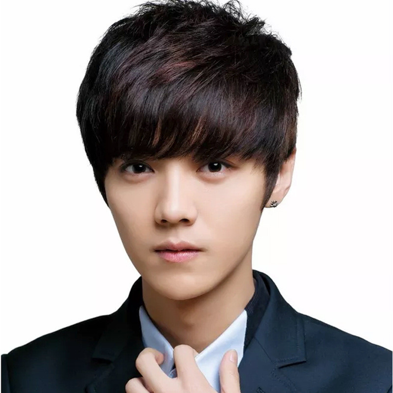 Wig Rambut Manusia Asli 100% Wig Penuh Pendek Pria Rambut Palsu Palsu untuk Pria Hadiah untuk Ayah |