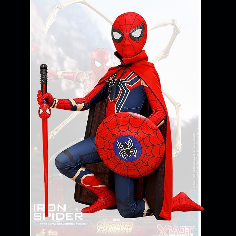SDF Kostum Spider-Man Anak Asli Kostum Cosplay Avengers Pahlawan Super Asli + Masker TERLARIS