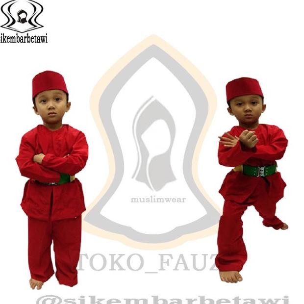 SDF Baju Pangsi Anak Laki Laki Baju Pangsi Betawi Pangsi Baju Silat Baju Pangsi Lengkap Peci Dan Sab