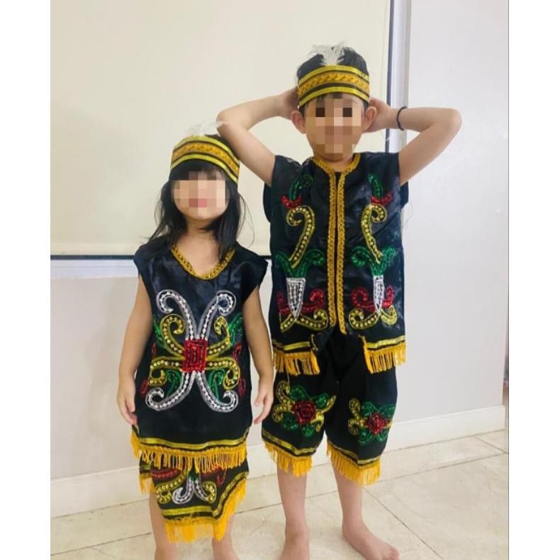 SDF Baju Adat Dayak Anak Perempuan / Baju Adat Kalimantan Anak Perempuan / Baju Dayak Anak Cewek Cew