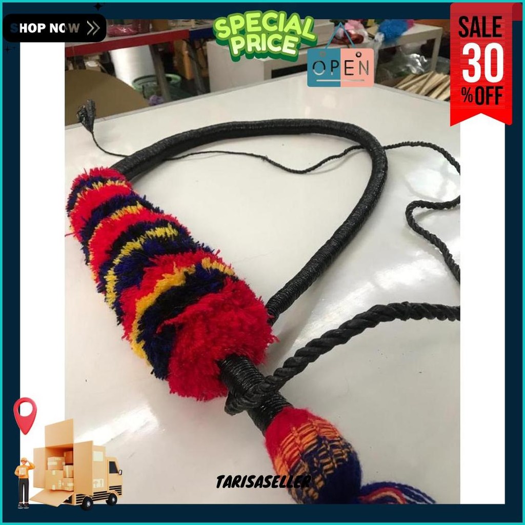 Pecut Jaranan 3 Meter Bopo Dewasa / Cambuk Jaranan / Pecut Tari / Tarian Tradisional / Melestarikan 