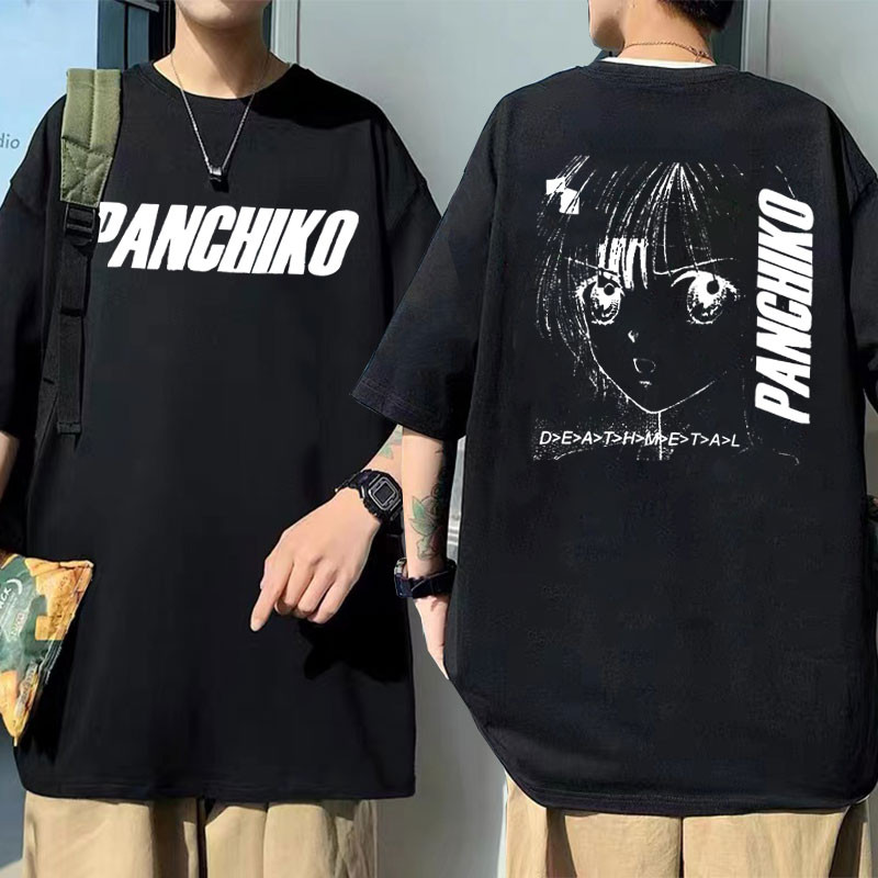 T-shirt Grafis Album Deathmetal Panchiko Mans Manga Pria Harajuku
