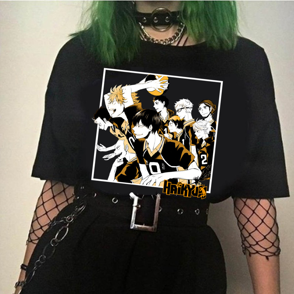 Kaos Anime Jepang Haikyuu Kaos Streetwear Manga Pria Kaos Homme