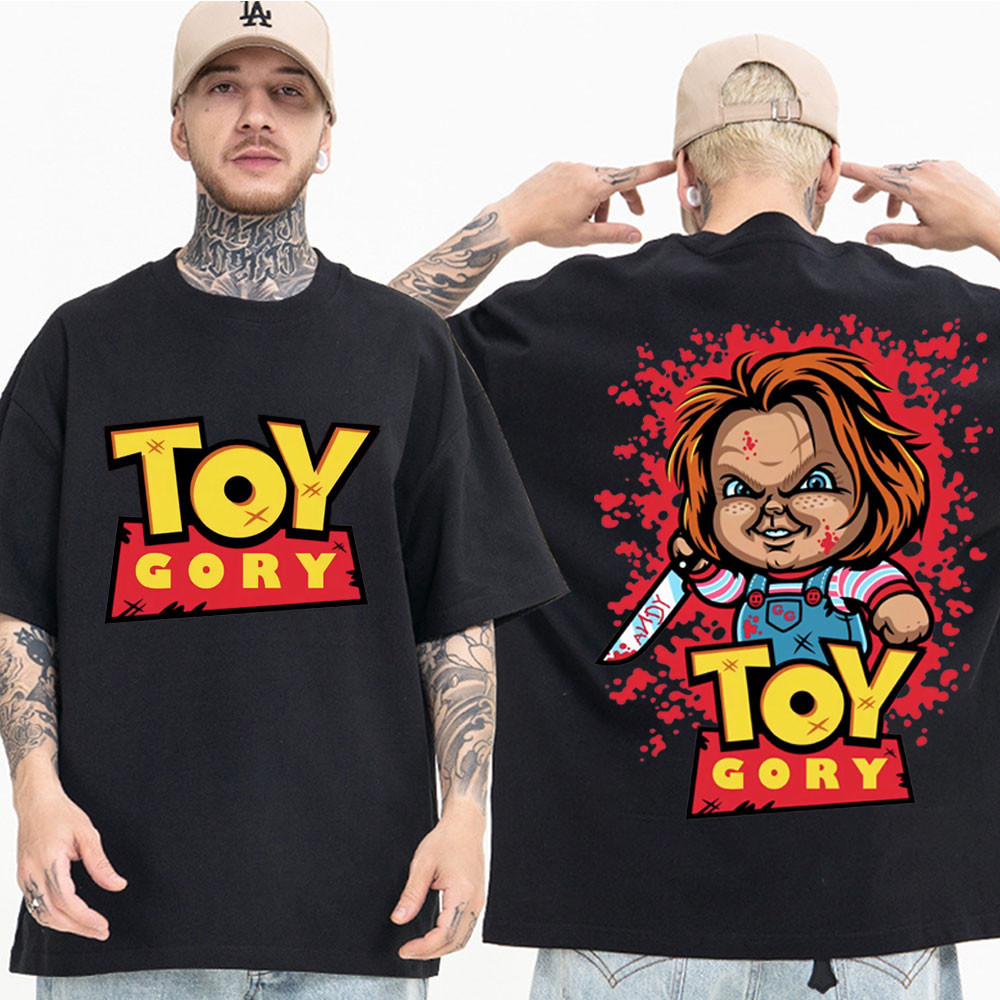 Kaus Gaya Baru 2023 Kaus Grafis Boneka Hantu Horor Berdarah Street Gothic