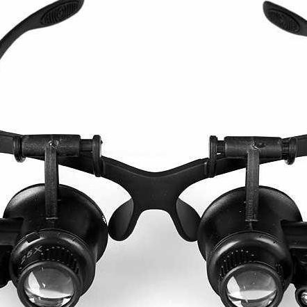 

Kacamata Service Jam Hp Zoom 25X Pembesar Magnifier Glasses 2 Led