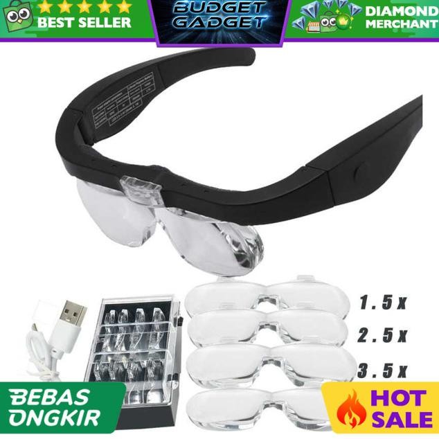 

Zeast Kacamata Pembesar Reparasi Jam 5X Magnifier 2 Led - 11537Dc