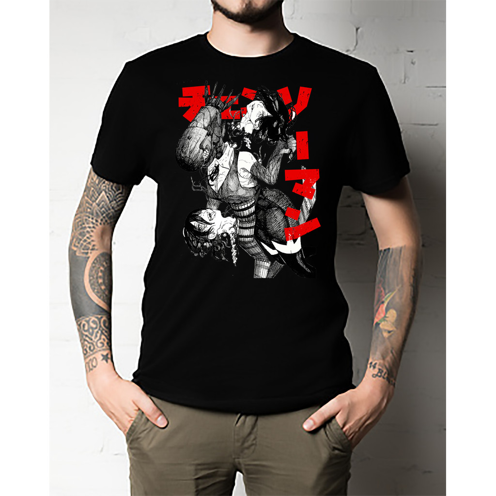 Chainsaw T Anime Jepang Kaos Iblis Bom Reze Manga