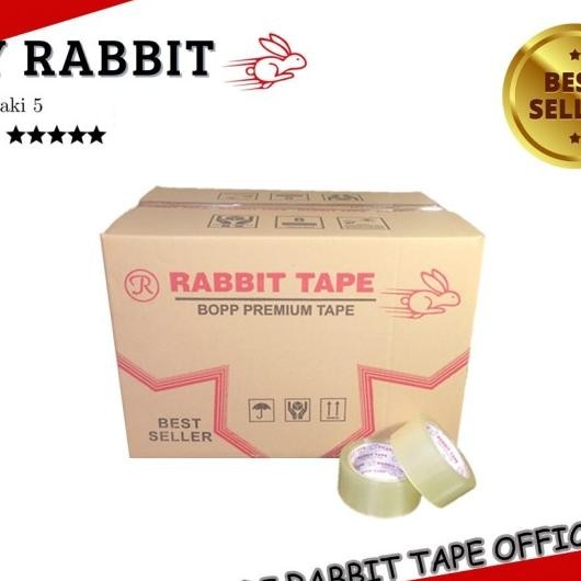 

(1 Dus) Lakban Bening / Lakban Coklat Rabbit Tape 2 Inch X 100 Yard
