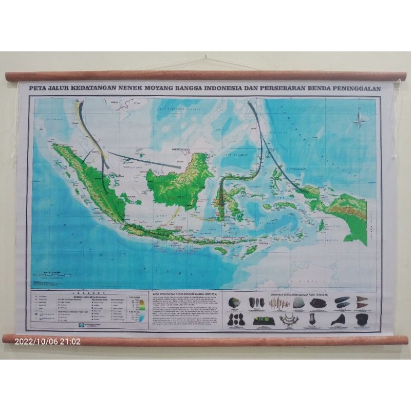 

Peta Bingkai Jalur Kedatangan Nenek Moyang Bangsa Indonesia Ukuran Sedang