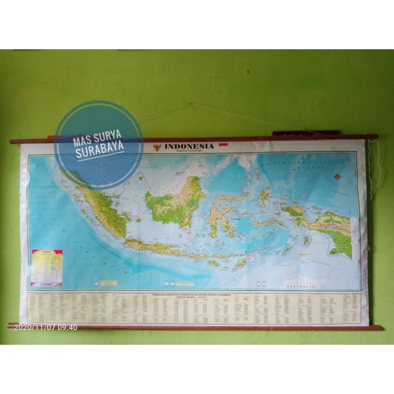Peta NKRI / Indonesia Sedang Lapis Kain Bingkai