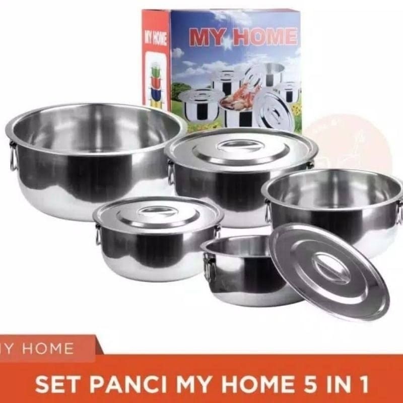 Panci Cooking 1 Set Enamel Peralatan Dapur Serbaguna Alat Masak Pan Kukus Anti Lengket Cookwere Mpas