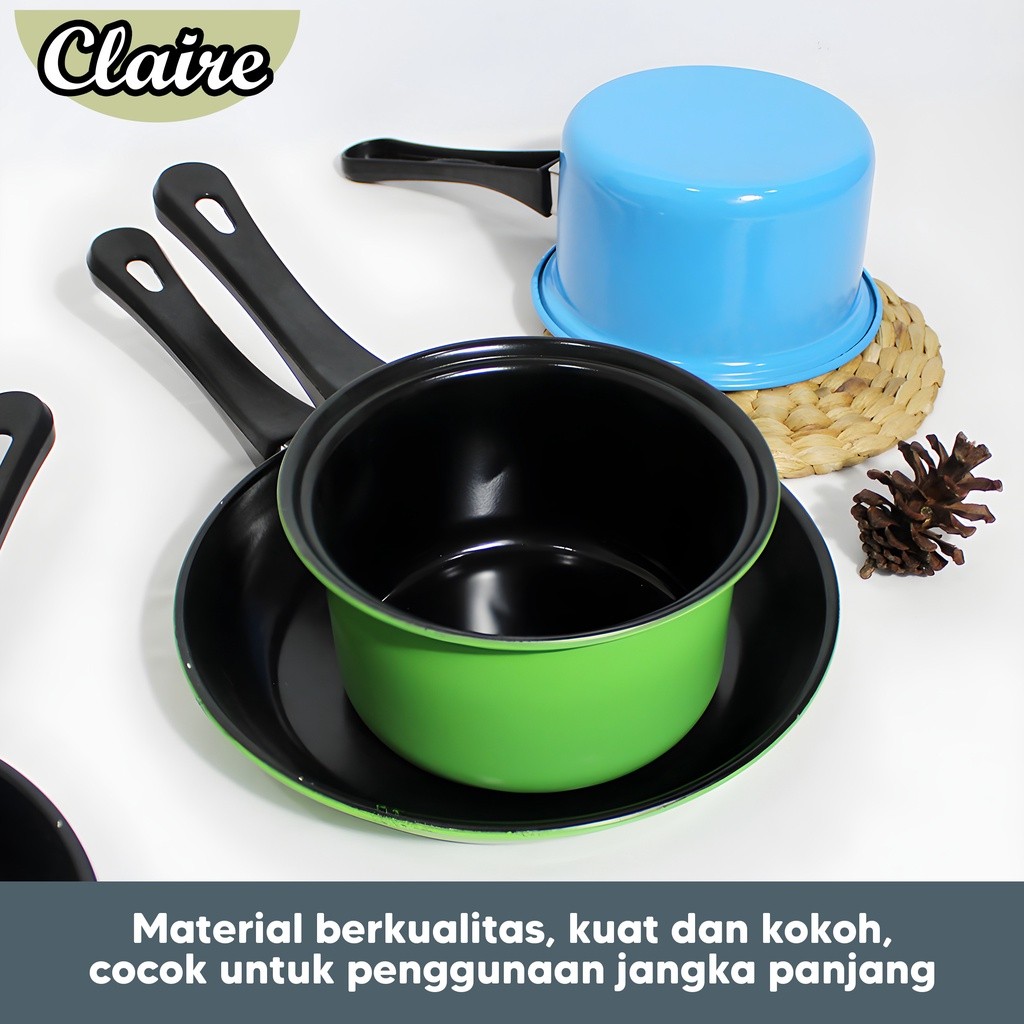 Panci Peralatan Dapur Serbaguna Alat Masak Pan Kukus Anti Lengket Setpanci Stainless Cooking 1 Set E