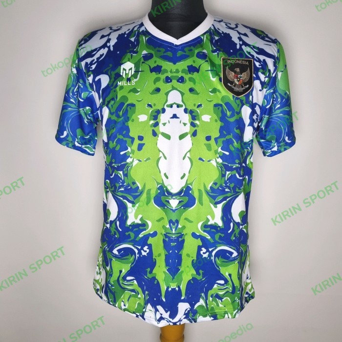 Jersey Pre Match Timnas Indonesia New - Hijau Biru