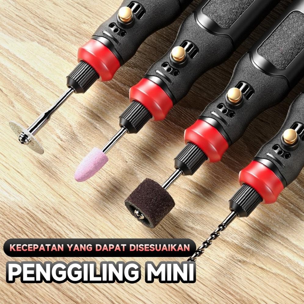 Big Sale [Cod] Soarfly Bor Mini Grinder Set Mesin Ukir Poles Gerinda Listrik Alat Ukir Grafir/ Alat 