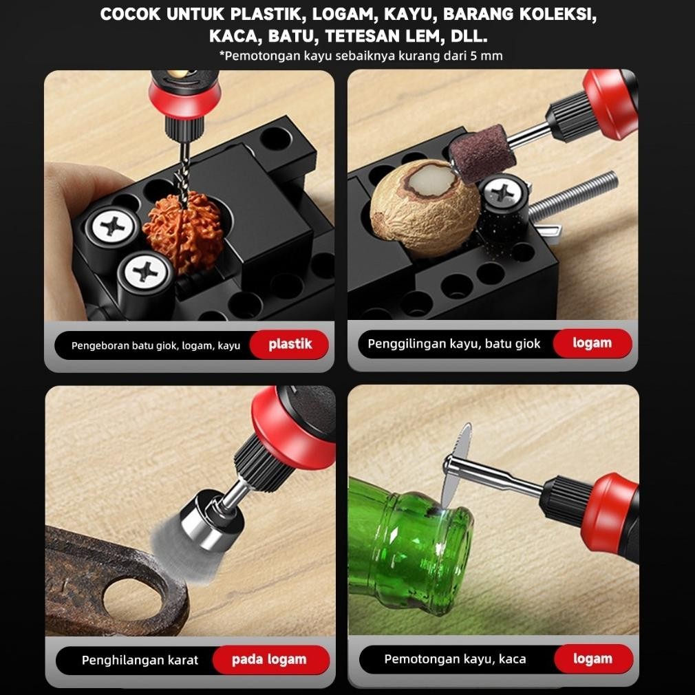 Sale [Cod] Bor Mini Grinder Set Mesin Ukir Poles Gerinda Listrik Alat Ukir Grafir/ Alat Ukir Kayu /A