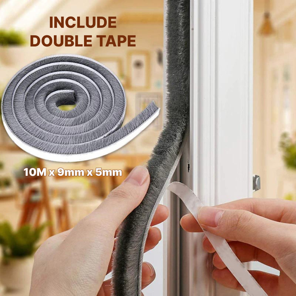 

GANCHUN Lis Strip Pintu Brush Sealing Insulation 10M 5mm - KK-062