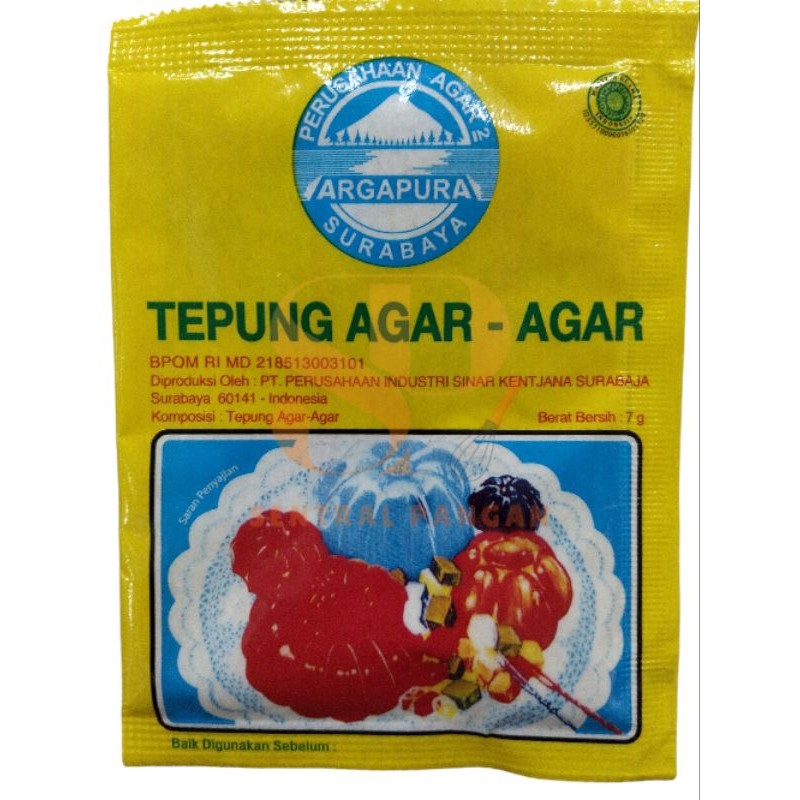 

ARGAPURA TEPUNG AGAR AGAR 7gr DAN SWALLOW GLOBE AGAR POWDER 7gr