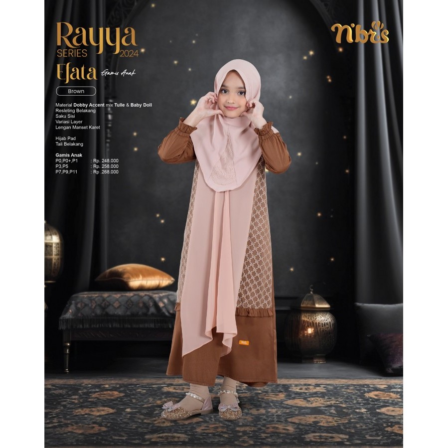 NBRS | DRESS GAMIS ANAK EFATA BROWN D10P