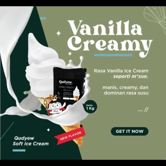 Qudyew Es krim Powder rasa Susu Vanila Creamy manis Seperti Mixue