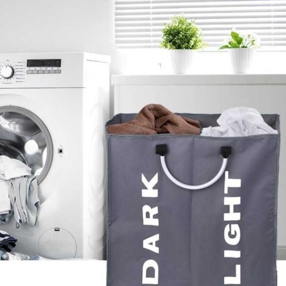 Keranjang Baju Pakaian Kotor Lipat Sekat Foldable Laundry Bag Basket