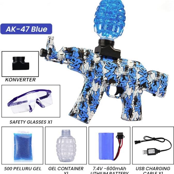 Oh34 Pistol Mainan Anak AK Baterai 7.4V / Mainan Peluru Gel Tembakan Air Blaster Gun ELECTRIC Water 