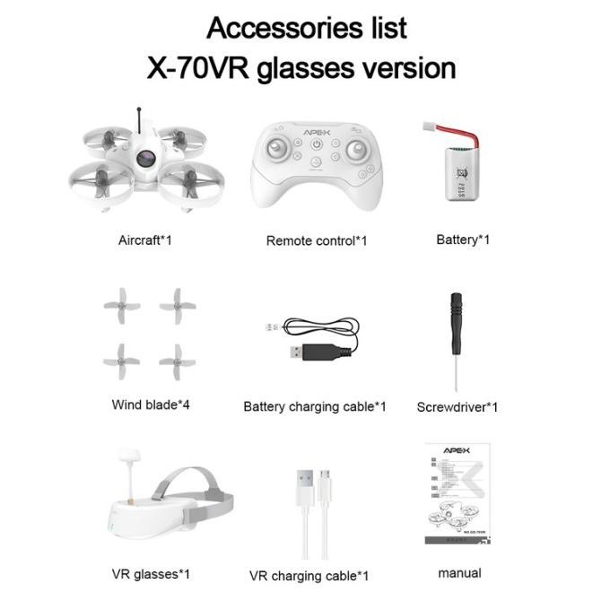 Fpv Drone Apex Gd-70 Racing Drone 6-Axis 360 Flipped Camera Flipped