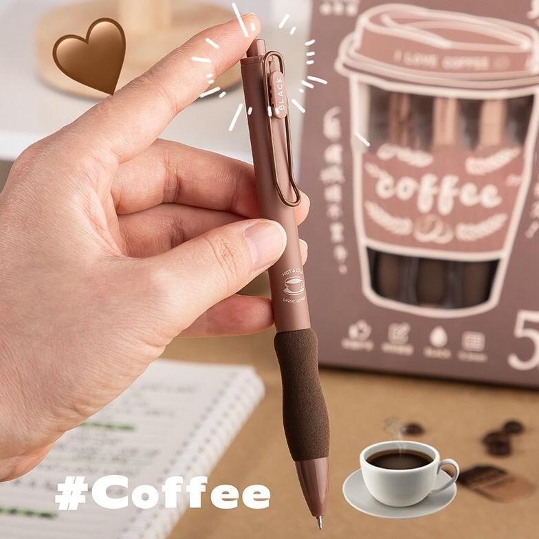 

fth-56 [MILOLI] 5pcs PEN IN BOX 0,5mm Retractable Cute Pen Black Ink Pena Cair Stationary - D0054 Original