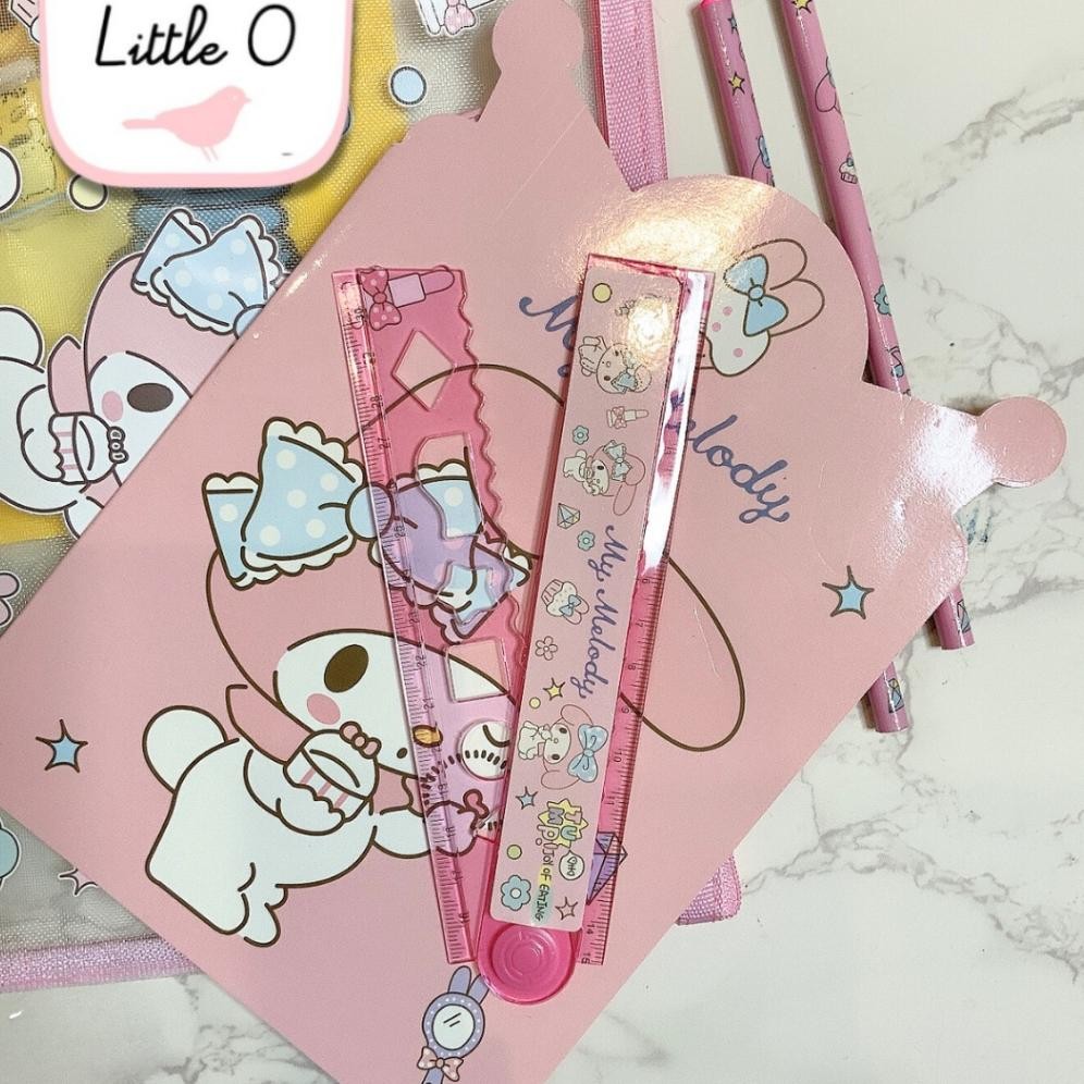 

By05 Set Alat Tulis Sekolah SANRIO Cinnamoroll Kuromi Mymelody Pompurin Kado Anak Pouch Jaring Murah