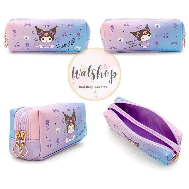 

uk-12 Walshop - Tempat Pensil 2 Resleting Premium Sanrio Melody Cinnamoroll Kuromi Twin Stars - TP002 Murah