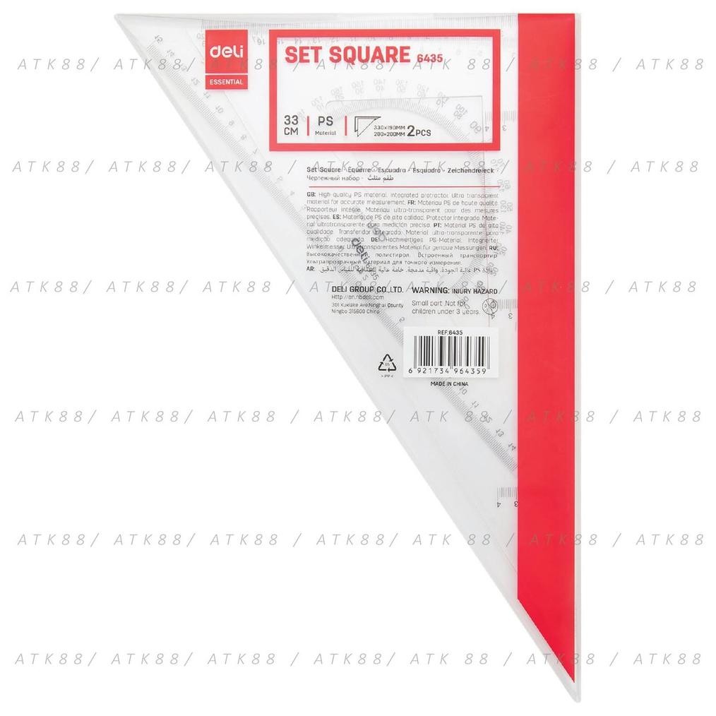 

see-97 Penggaris Segitiga Deli Set Square 33 cm E6435 Sale