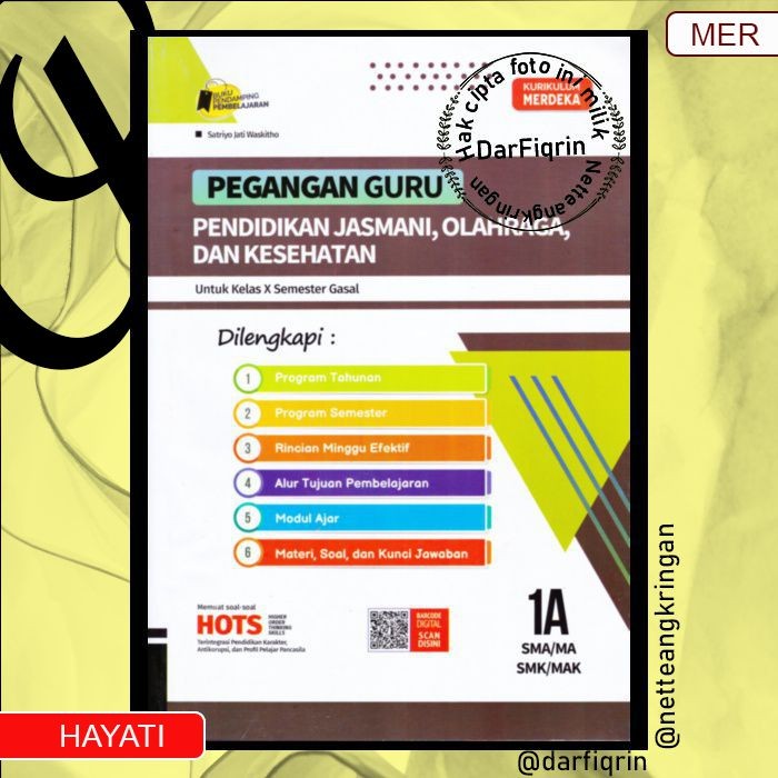 Pegangan Guru PJOK Penjas Kelas 10 Semester 1-SMA/MA/SMK/MAK KURMER Kurikulum Merdeka-Hayati-HOTS-Sa