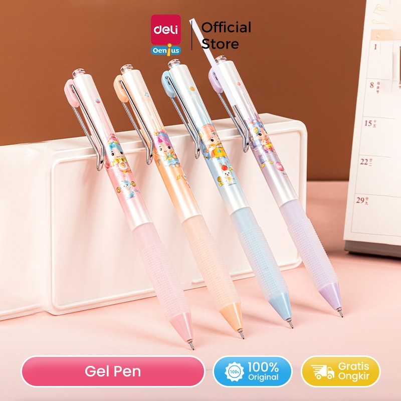 

Deli Gel Pen / Pulpen Gel Kartun 0.5mm Tinta Hitam Isi 1 pcs A132