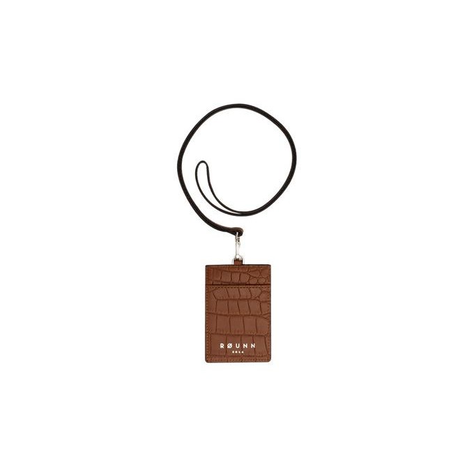 

TERBARU - ID Card Name Tag Cardholder Unisex Kulit Asli Rounn Lanyard