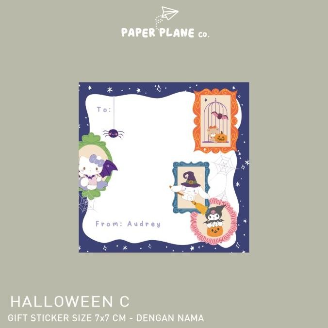 

DFR 40 pcs Sticker Message Ucapan Pesan Tema "Halloween" Personalise Nama TERLARIS
