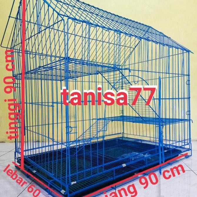 Kandang Kucing Model Rumah 2Tingkat