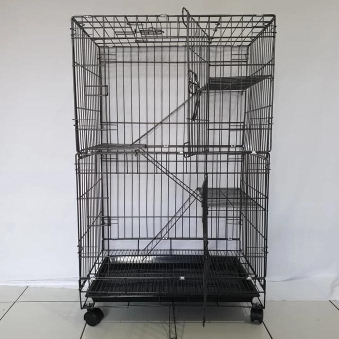 Kandang Kucing Lipat Tingkat 3/Kandang Besi Lipat/Kandang Kucing Murah