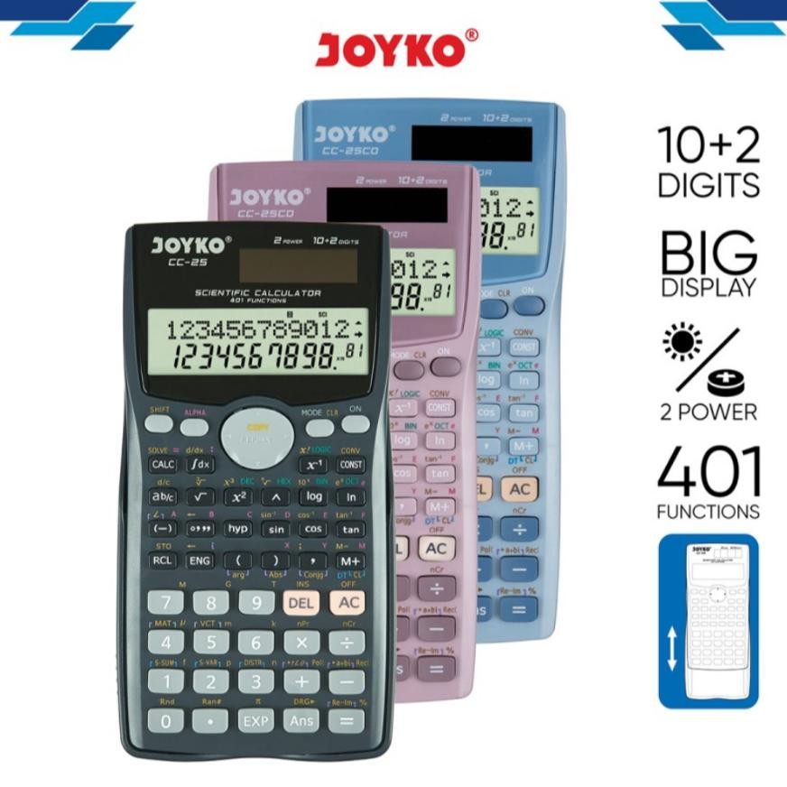 

( DAPAT1 PCS ) KALKULATOR JOYKO CC-25 / Calculator Joyko CC-25 Scientific 401 Functions