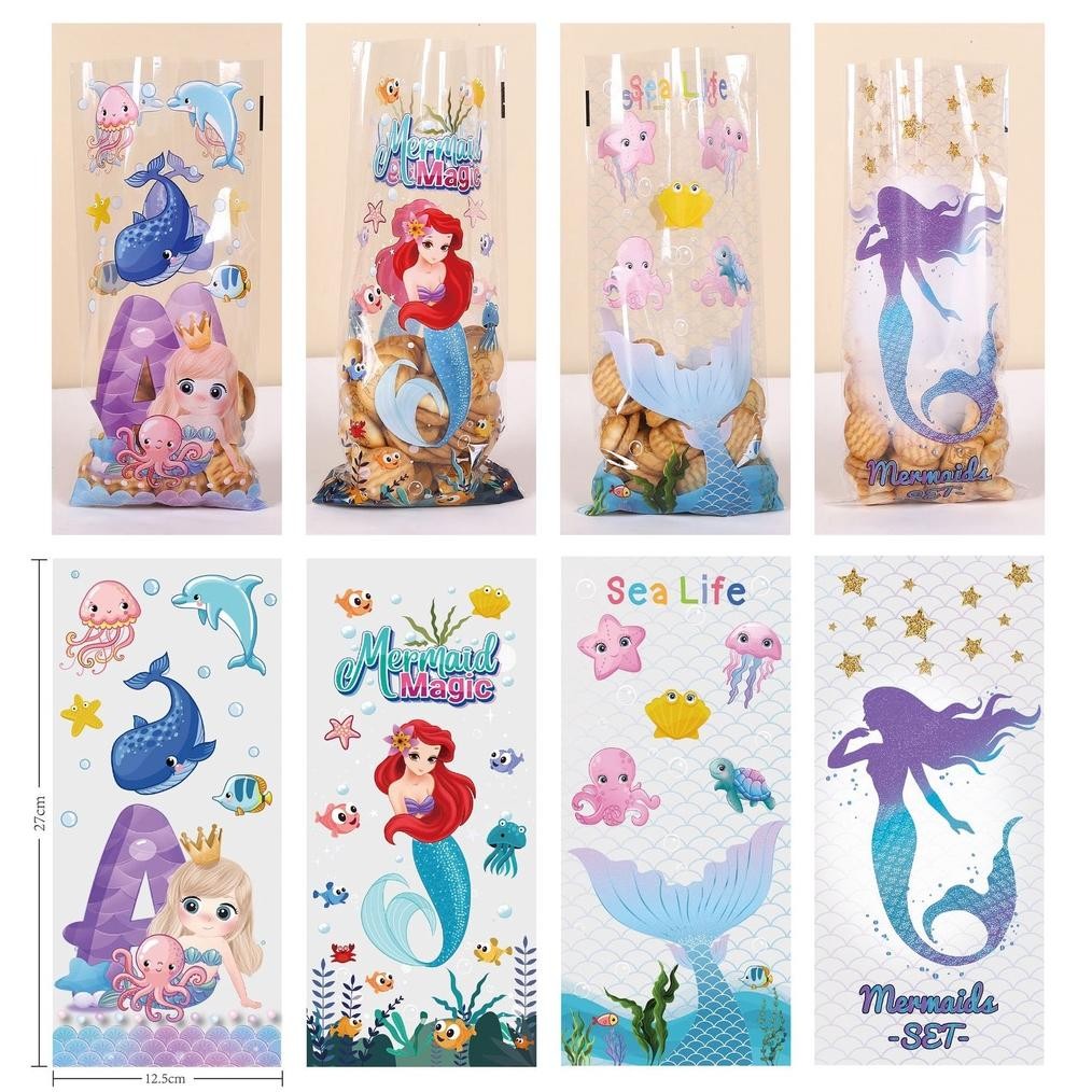 

PLASTIK SNACK ULANG TAHUN / PLASTIK KUE UNIICORN MERMAID / COOKIES BAG baru