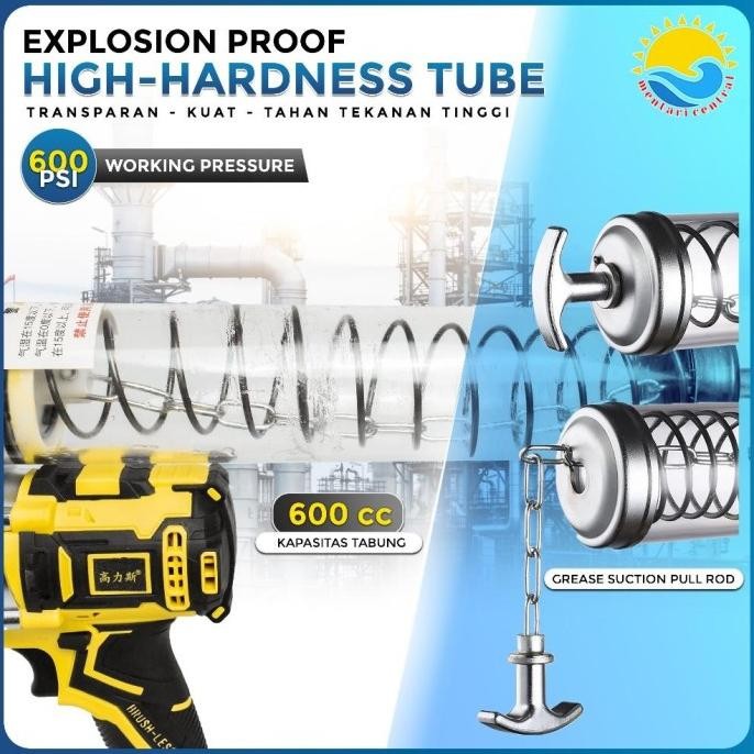 Alat Grease Semprot Listrik Electric Spray Gun 600Cc 21Volt Minyak Lithium Grease Gun